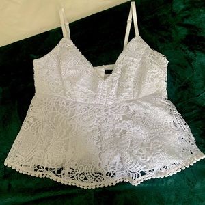 BCBGMAXAZRIA White Lace Top